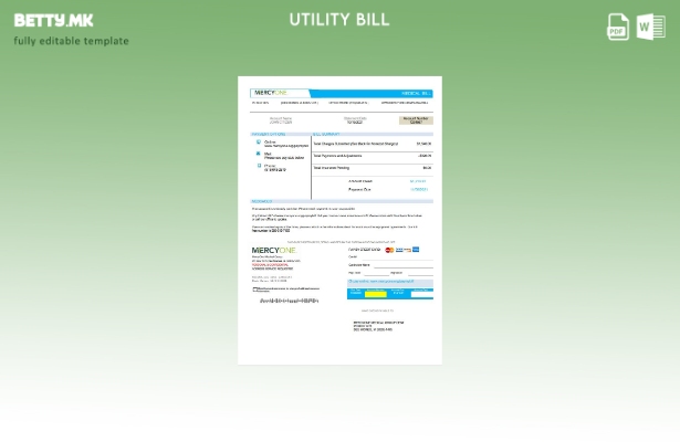 Модерен стил САД Ајова MercyOne шаблон медицинска сметка